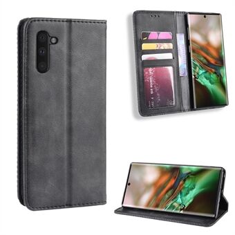 Auto-absorberende PU-lederen hoes in vintage stijl voor Samsung Galaxy Note 10 / Galaxy Note 10 5G