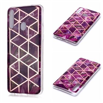 Voor Samsung Galaxy A20s Marmeren patroon IMD TPU mobiele cover Rose vergulde telefoonhoes