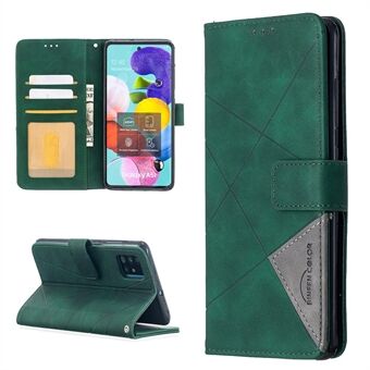BF05 Geometrische Textuur Wallet Stand Leren Hoesje voor Samsung Galaxy A51 SM-A515