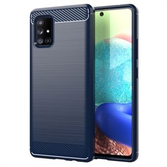 1,8 mm warmteafvoer TPU-cover Schokabsorberende, valbestendige telefoonhoes met koolstofvezeltextuur en geborsteld oppervlak voor Samsung Galaxy A71 5G SM-A716