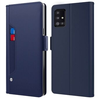 Voor Samsung Galaxy A71 5G SM-A716 Spiegel Functie Lederen Stand Case Folio Flip Kaarthouder Magnetische Sluiting Telefoon Cover