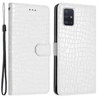 Smartphone Shell voor Samsung Galaxy A71 4G SM-A715, lederen portemonnee Stand Cover Crocodile Texture Case