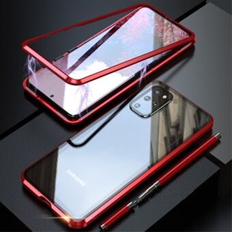 LUPHIE Magnetisch metalen frame + Back cover voor gehard glas voor Samsung Galaxy S20 Plus