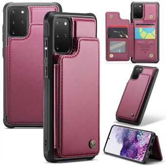 CASEME C22 Serie Voor Samsung Galaxy S20 Plus 5G / S20 Plus 4G RFID Blokkeren Kaarthouder Case Leer + TPU Kickstand Telefoon Cover