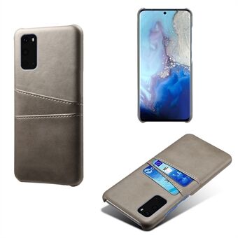 KSQ twee kaartsleuven PU-leer gecoate harde pc-shell voor Samsung Galaxy S20