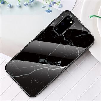 Marmer korrelpatroon gehard glas PC + TPU telefoonhoesje voor Samsung Galaxy S20