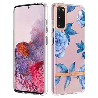 LB5 Serie IMD IML TPU telefoon cover voor Samsung Galaxy S20 Krasbestendig verzinken met bloemmotief beschermhoes