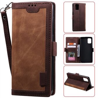 Retro Style Splicing Leather Wallet Stand Case voor Samsung Galaxy A41