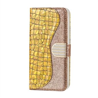 Krokodil Textuur Flash Poeder Leren Case voor Samsung Galaxy A41 (Globale Versie)