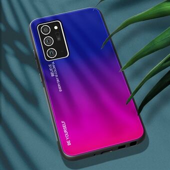 Kleurverloop van gehard glas + pc + TPU-hoes voor Samsung Galaxy A21s