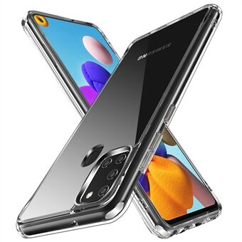 Kristalheldere TPU + PC Hybride telefoonhoes voor Samsung Galaxy A21s Responsieve verzinkte zijknoppen Accessoires voor mobiele telefoons