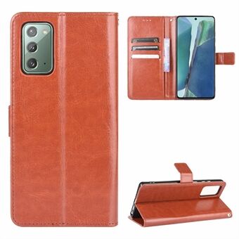 Crazy Horse Wallet Stand lederen telefoonhoesje voor Samsung Galaxy Note20 / Note20 5G