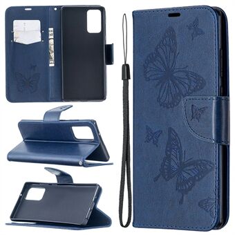 Opdruk Butterfly Texture Leather Shell voor Samsung Galaxy Note 20 / Note 20 5G