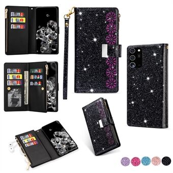 Sparkling Starry Style Laser Carving Leather Case met Rits voor Samsung Galaxy Note20 Ultra / Note20 Ultra 5G