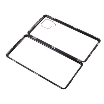 Ultra helder dubbelzijdig gehard glas + metalen frameslot installatie telefoonhoes voor Samsung Galaxy A42 5G
