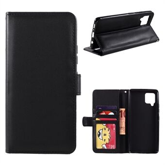 Voor Samsung Galaxy A42 5G Wallet Stand PU Leather Flip Mobile Cover - Zwart