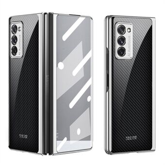 All-inclusive glazen telefoonhoesje Anti-druppelpatroon afdrukken Superdunne opvouwbare telefoonhoes voor Samsung Galaxy Z Fold2 5G / W21