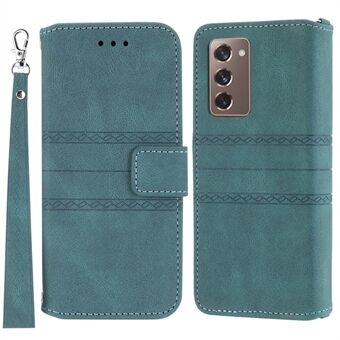 Voor Samsung Galaxy Z Fold2 5G Handige Portemonnee Slots Telefoon Flip Case Gedrukt Patroon Anti-kras Stijlvol PU Leer + TPU Telefoon Cover met Stand