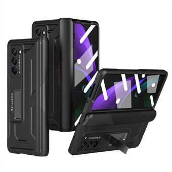 Voor Samsung Galaxy Z Fold2 5G Kickstand Opvouwbare Telefoon Case Magnetische Scharnier Volledige beschermhoes met gehard glas screen protector: