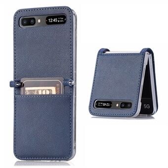 Voor Samsung Galaxy Z Flip 5G Ultra Slim Phone Case Drop-proof PU Leer Gecoat PC Telefoon Cover Kaarthouder: