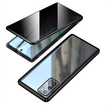Anti-piep magnetische installatie metalen frame + gehard glas hybride hoes voor Samsung Galaxy S20 FE/Fan Edition/S20 FE 5G/Fan Edition 5G/S20 Lite/S20 FE 2022