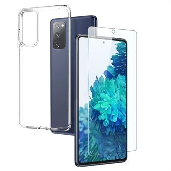 NORTHJO Voor Samsung Galaxy S20 FE 4G / 5G / 2022 / S20 Lite TPU Clear Telefoon Case met 9H Hardheid Gehard Glas Screen Protector