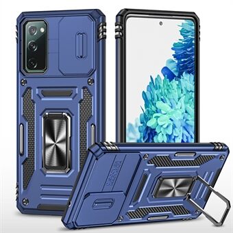 Armor Series voor Samsung Galaxy S20 FE 4G / 5G / S20 FE 2022 / S20 Lite Kickstand Design Schokbestendig telefoonhoesje PC + TPU beschermende achterkant met schuifcamerahoes