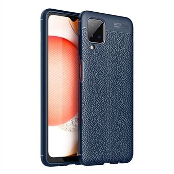 Litchi Texture Soft Shell voor Samsung Galaxy A12 TPU Back Cover