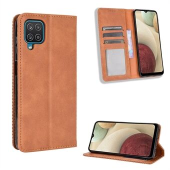 Magnetische Vintage Style Wallet Stand Telefoon Cover Cover voor Samsung Galaxy M12 / A12