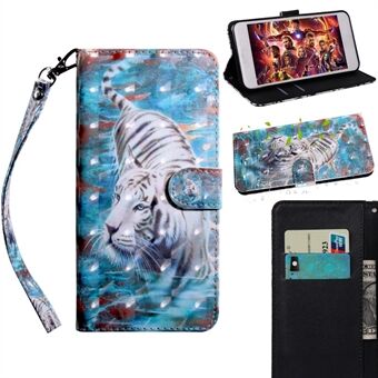 Light Spot Decor Pattern Printing voor Samsung Galaxy S21 5G Leather Wallet Stand Protector Case