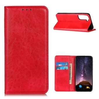 Crazy Horse Texture Leather Auto-Absorbed Phone Cover Shell voor Samsung Galaxy S21 4G/5G