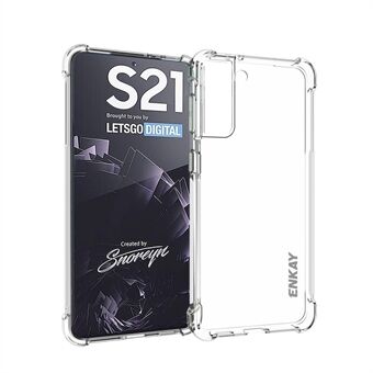 HOED- Prince ENK-PC092 Antislip 4 hoeken verdikte schokbestendige transparante TPU-cover voor Samsung Galaxy S21 5G