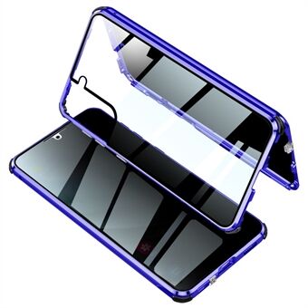 Lock Installatie Metalen Frame + Dubbelzijdig Gehard Glas Anti-peep Telefoon Case voor Samsung Galaxy S21 4G/5G