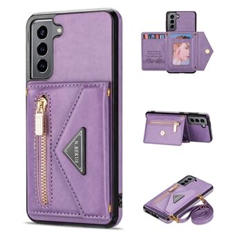 N.BEKUS voor Samsung Galaxy S21 5G Kickstand Design Wallet Dual-layer bescherming PU leer + TPU mobiele telefoon case