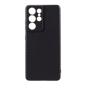 Voor Samsung Galaxy S21 Ultra 5G Case Carbon Fiber TPU Protector Cover: