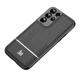 Anti-Drop Houtnerf Textuur TPU Case voor Samsung Galaxy S21 Ultra 5G Ultradunne Telefoon Cover