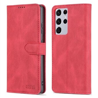 AZNS Magnetische Sluiting PU Lederen Flip Wallet Case Stand Shockproof TPU Innerlijke Cover Telefoon Cover voor Samsung Galaxy S21 Ultra 5G