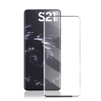MOCOLO Anti-Vingerafdruk Full Size 3D Gebogen Gehard Glas Screen Protector [Zijlijm] voor Samsung Galaxy S21 Ultra 5G - Zwart