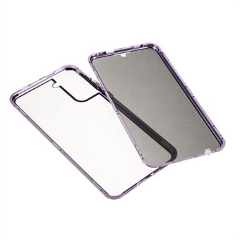 Volledige bescherming Slotinstallatie Metalen frame + dubbelzijdig gehard glas Anti-peep telefoonhoes voor Samsung Galaxy S21 Plus 5G
