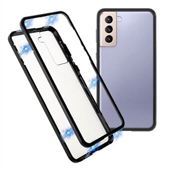 [Magnetisch slot installatie] Metalen frame met dubbelzijdig telefoon gehard glas voor Samsung Galaxy S21 + 5G