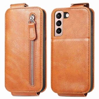 Rits Portemonnee Verticale Flip Case voor Samsung Galaxy S21+ 5G, PU Lederen Volledige Bescherming Stand Telefoon Cover