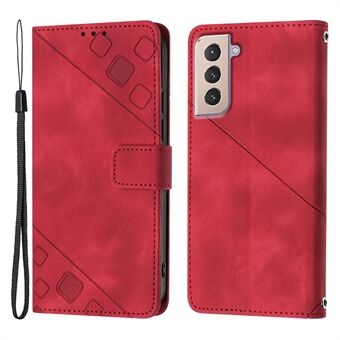 PT005 YB Imprinting Series-6 Voor Samsung Galaxy S21 + 5G PU Leather Stand Mobiele Telefoon Case Skin Touch Drop-proof Wallet Cover