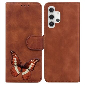 Skin-touch Big vlinderprint schokbestendig PU lederen Stand mobiele telefoon Shell-hoes voor Samsung Galaxy A32 5G