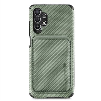 Voor Samsung Galaxy A32 5G/M32 5G Anti-val Koolstofvezel Textuur Afneembare Telefoon Case Magnetische Kaarthouder Feature PU Leer + TPU + PVC Cover