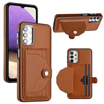 YB Leather Coating Series-4 Card Slots Case voor Samsung Galaxy A32 5G / M32 5G Kickstand PU Leer + TPU Telefoon Cover