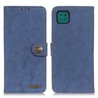 KHAZNEH Retro Style Split Leather Wallet Design Telefoonhoesje voor Samsung Galaxy A22 5G (EU-versie)