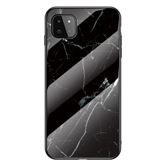 Marmerpatroonontwerp Scratch Gehard glas Goed beschermde mobiele telefoonhoes voor Samsung Galaxy A22 5G (EU-versie)