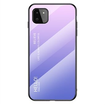 Goed beschermd anti- Scratch gehard glas kleurverloop ontwerp mobiele telefoon achterkant van de behuizing voor Samsung Galaxy A22 5G (EU-versie)
