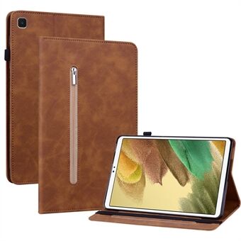 Voor Samsung Galaxy Tab A7 Lite 8.7-inch SM-T220/SM-T225 Effen Kleur Lederen Case Ritsvak Tablet Cover met Kaartsleuven Stand