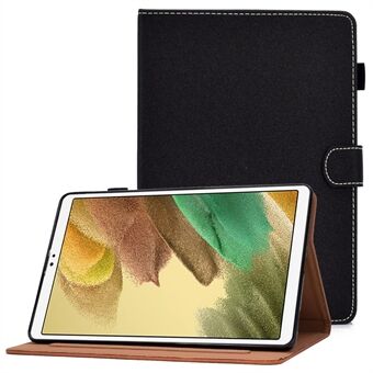Voor Samsung Galaxy Tab A7 Lite 8,7-inch (T220 / T225) Schokbestendig hoesje Effen kleur gestikt PU-lederen hoes Magnetische sluiting Tablethoes met Stand / kaartsleuven